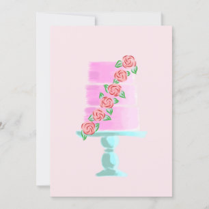 Rosa 3-Stufen-Torte Einladung