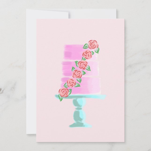 Rosa 3-Tier-Kugel Einladung (Vorderseite)