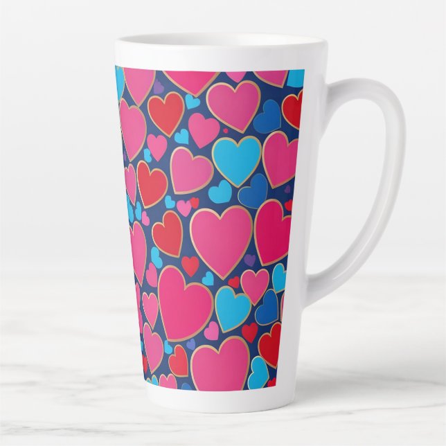 Rosa 3D-Herzen Milchtasse (Rechts)