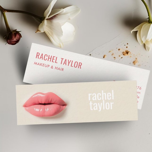 Rosa 3D Lippen Moderne Beruflich Mini Visitenkarte (Von Creator hochgeladen)