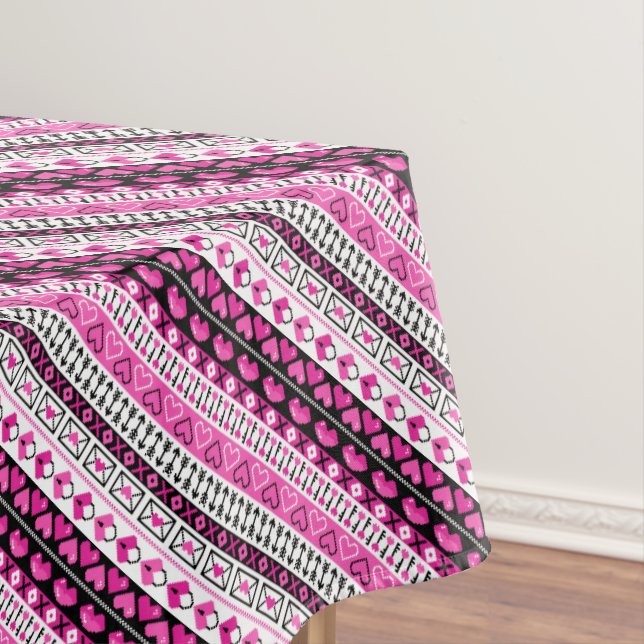 Rosa 8 Bit Liebe Herz Tischdecke (Beispiel)