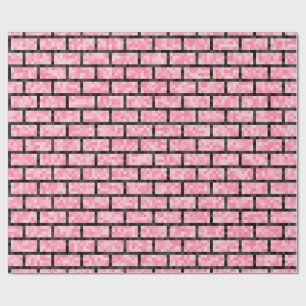 Rosa 8-BitPixelated Art-Ziegelstein-Muster Geschenkpapier