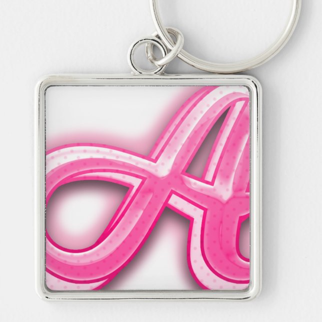 Rosa A Schlüsselanhänger – Süßes Monogramm-Accesso (Vorne)