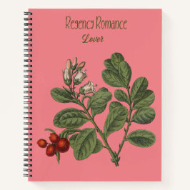 Rosa Abdeckung mit Blume Regency Romance Lover Notizbuch