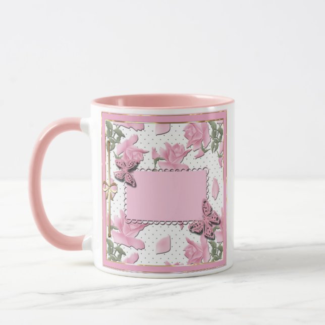 Rosa Abdeckung Tasse (Links)