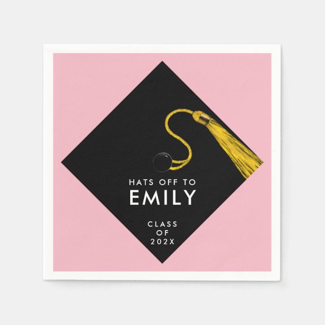 Rosa Abschluss 2025 Serviette (Vorderseite)