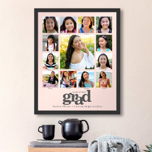 Rosa Abschluss K–12 Foto-Collage Modern Poster