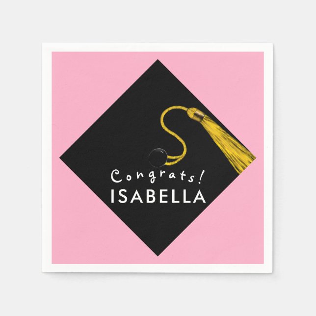 Rosa Abschluss Serviette (Vorderseite)