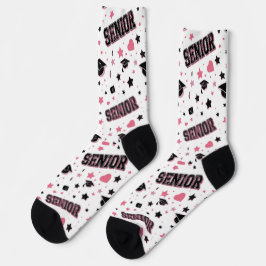 Rosa Abschlussjahr-Foto-Klasse-Abschluss-Socken  Socken