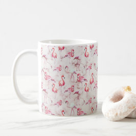 Rosa Abstrakt Flamingos Wasserfarbe Moderne Kaffeetasse