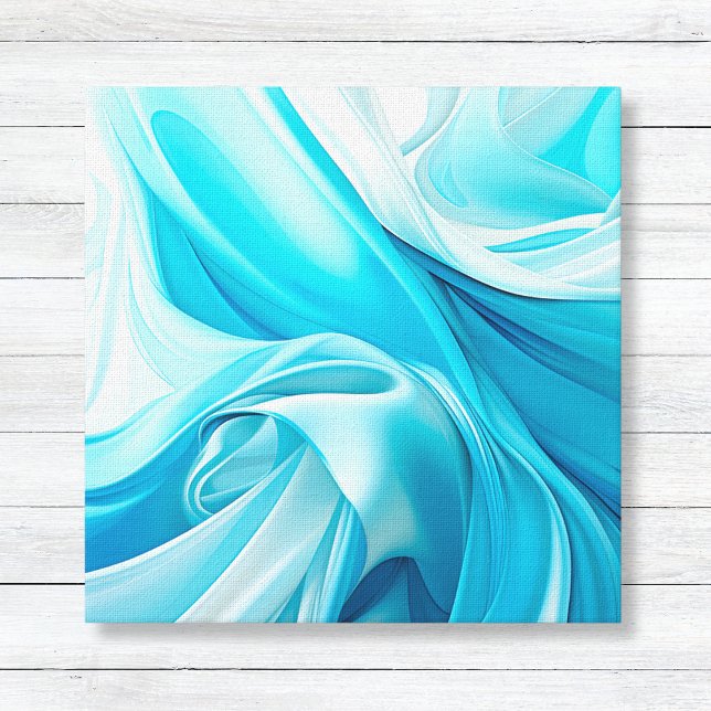 Rosa Abstrakte Aquarellblüte Leinwand (Blue and White Flowing Abstract Canvas Art for Living Room Bedroom, Boy's Nursery, Bathroom Decor)