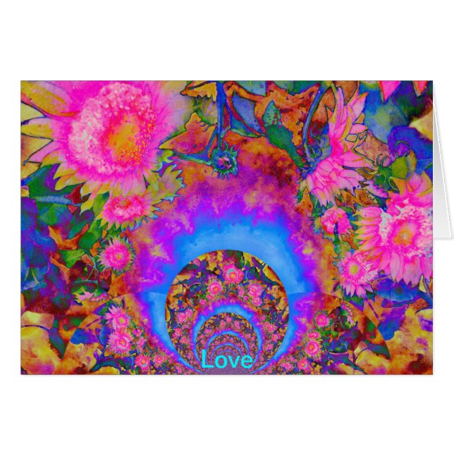 Rosa abstrakte Aquarellmalerei (Vorderseite (Horizontal))