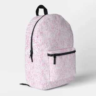 Rosa abstrakte Doodle-Ästhetik-Rucksack Bedruckter Rucksack