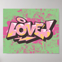 Rosa Abstrakte Graffiti-LIEBE