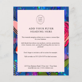 Rosa abstrakte moderne Blumen Flyer