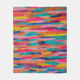 Rosa Abstrakte Streifen Fleecedecke
