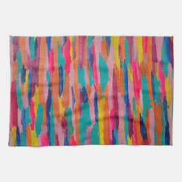Rosa Abstrakte Streifen Geschirrtuch