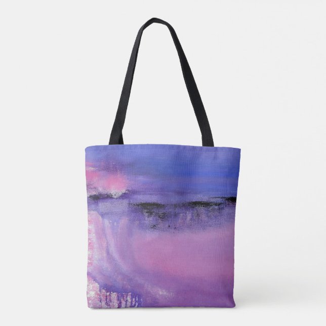 Rosa abstrakte Taschen-Tasche Tasche (Rückseite)