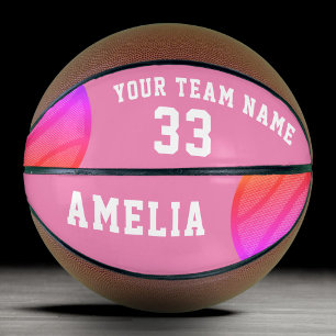 Rosa abstrakter Basketballspieler Name Team  Basketball