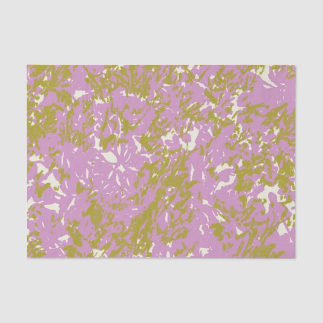rosa Abstraktes botanisches Design Seidenpapier (Vorderseite)