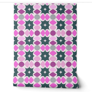 rosa Abstraktes geometrisches Muster der Retro Tapete
