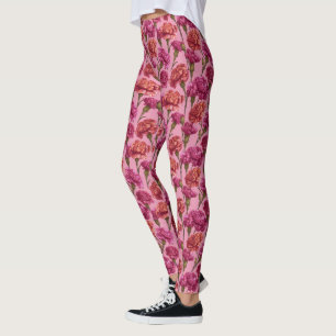 Rosa Active-Wear-Nelken-Themen-Geburtstagsgeschenk Leggings