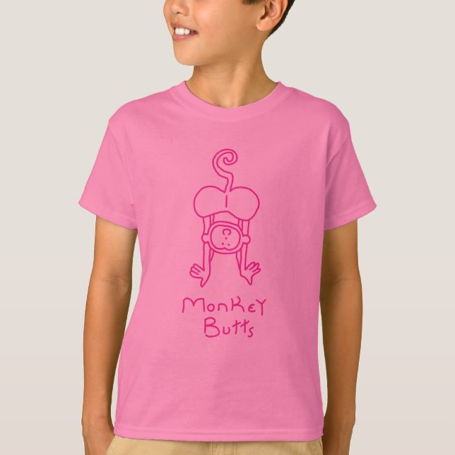 Rosa Affe-Hintern T-Shirt (Vorderseite)
