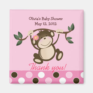 Rosa Affe-Spiel-Babyparty-Bevorzugungs-Magnet Magnet