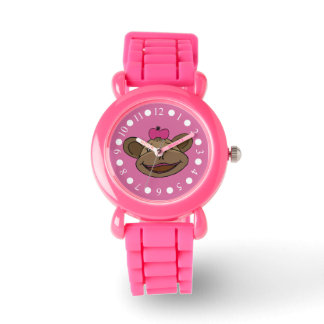 Rosa Affenmädchen Glitzer sehen Armbanduhr