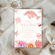 Rosa Ahoy unter dem Meer Dolphin Girl Babydusche