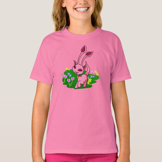 Rosa Aisha durch Blume T-Shirt (Vorderseite)