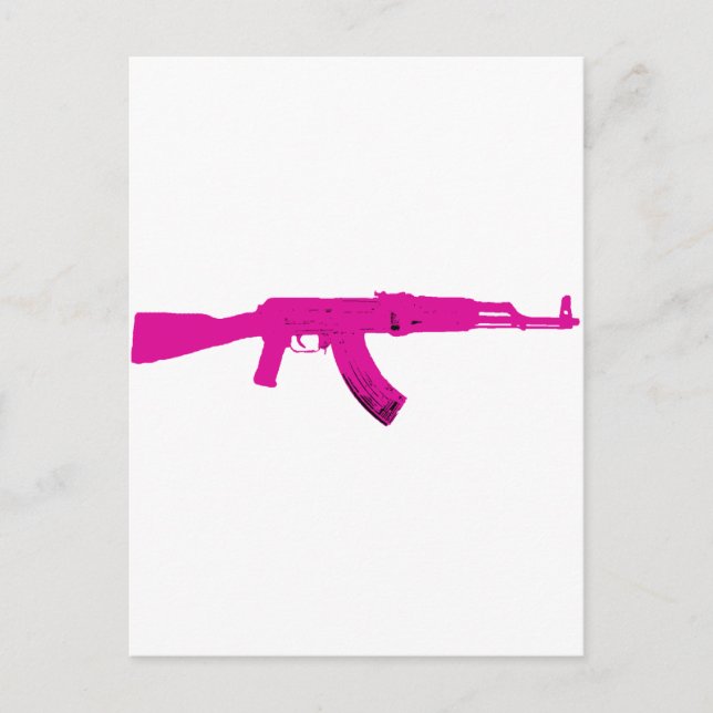 Rosa AK-47 Postkarte (Vorderseite)