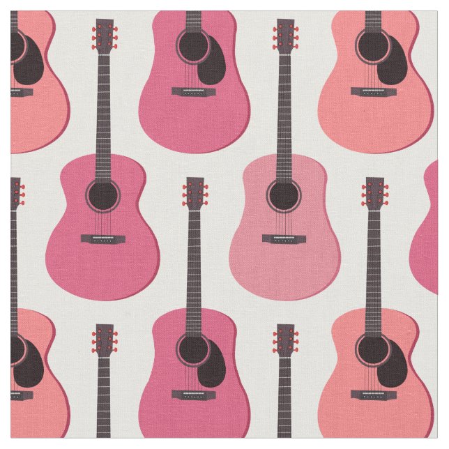 Rosa Akustikgitarre-Muster Stoff (Nahaufnahme)