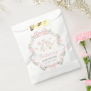 Rosa Albern Gänse Coquette Bow Girl Babydusche Geschenktütchen