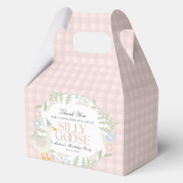 Rosa Albern Gänse Floral Gingham Birthday Geschenkschachtel