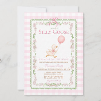 Rosa Alberner Gans Baby Shower Coquette Gans Einladung