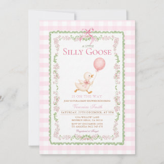 Rosa Alberner Gans Baby Shower Coquette Gans Einladung