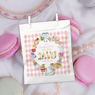 Rosa Alice im Wunderland Tee für zwei Geburtstag   Geschenktütchen