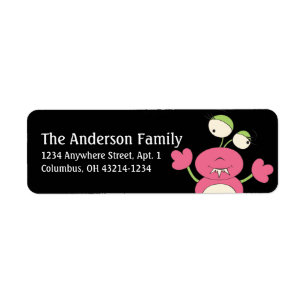 Rosa Alien Äußerer Platz Fun Address Labels d1