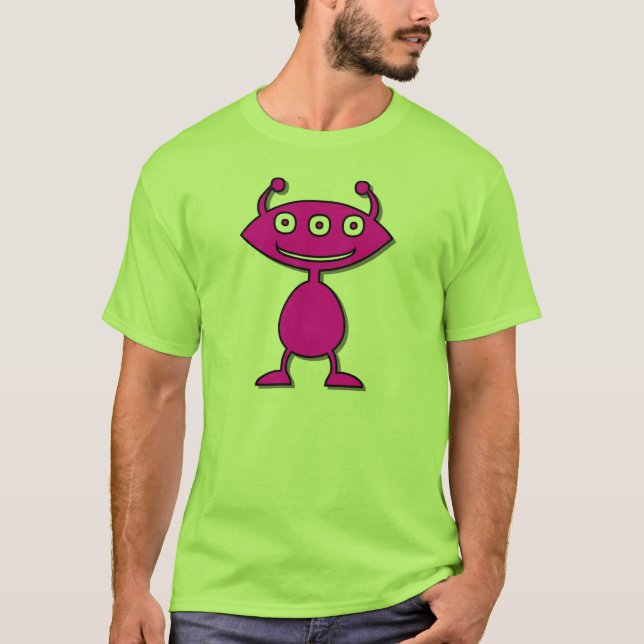 Rosa alien T-Shirt (Vorderseite)