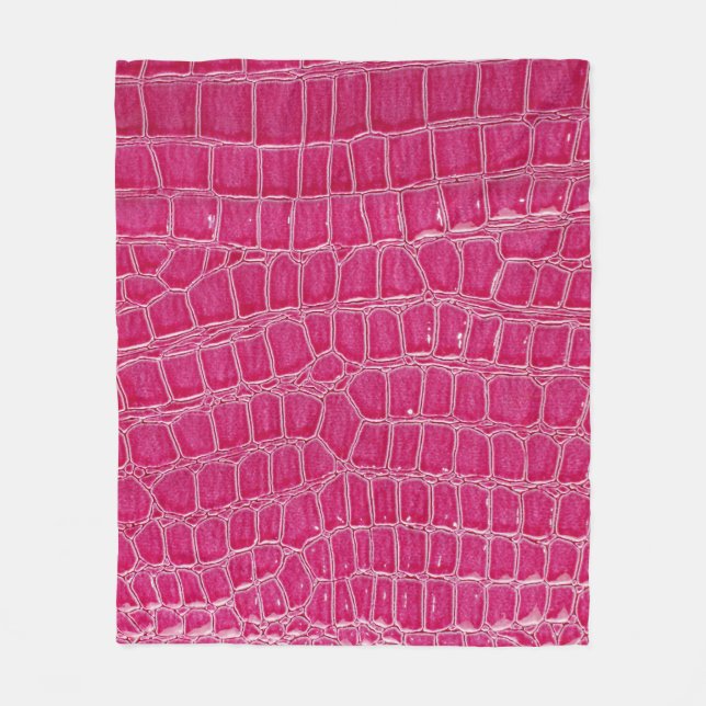 Rosa Alligator Gemusterte Textur Fleecedecke (Vorderseite)