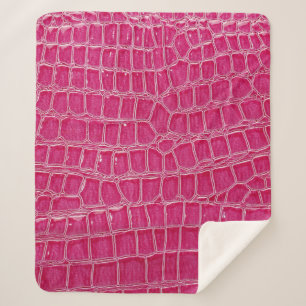 Rosa Alligator Gemusterte Textur Sherpadecke