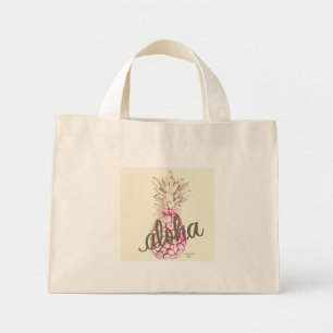 Rosa Aloha Ananas Mini-Tragetasche Mini Stoffbeutel