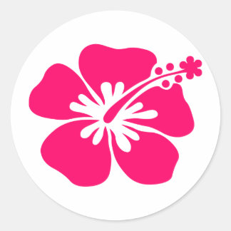 Rosa-Aloha-Blume Runder Aufkleber