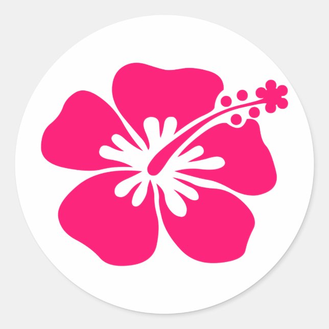 Rosa-Aloha-Blume Runder Aufkleber (Vorderseite)