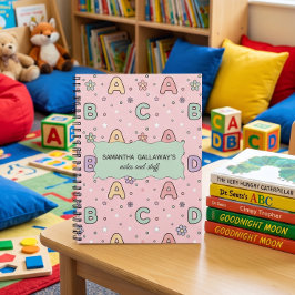 Rosa Alphabet Zurück zur Schule Muster Notizblock