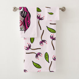 Rosa als Couture Badhandtuch Set