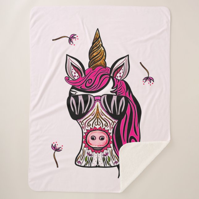 Rosa als Couture Sherpadecke (Vorderseite)