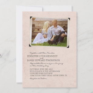 Rosa Alte Foto Album Page Hochzeit Einladungen