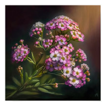Rosa Alyssum-Blumen-Kunstposter